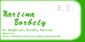 martina borbely business card
