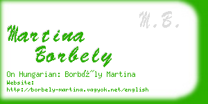 martina borbely business card